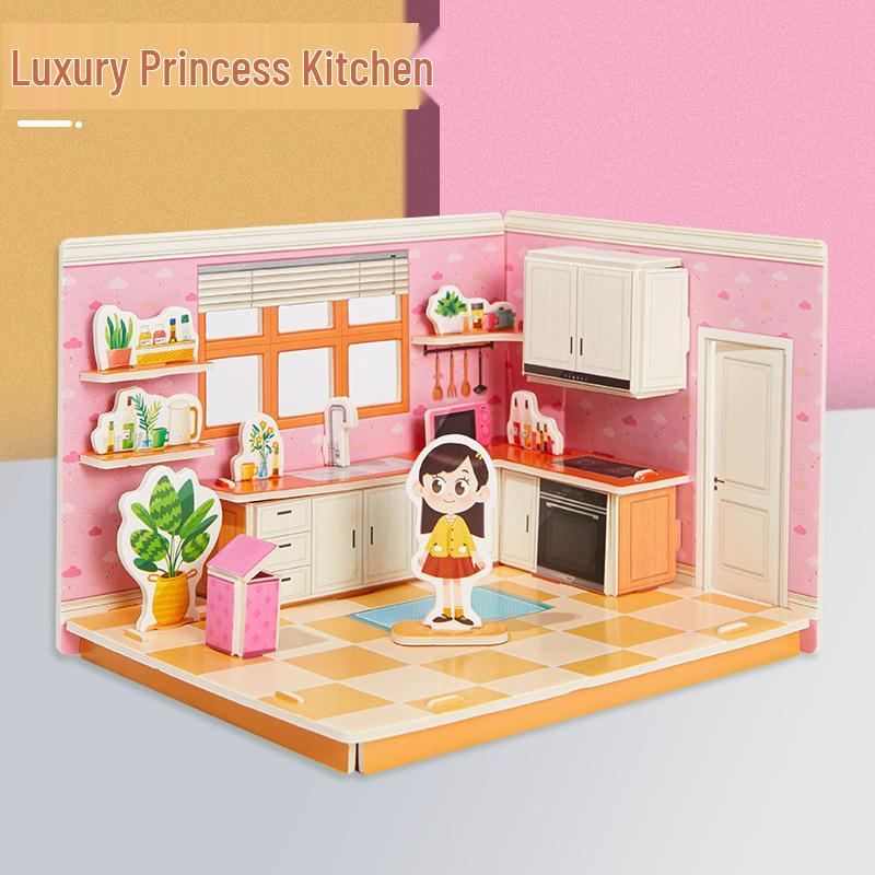 

3D Интерактивный Детский Пазл: Бумажная модель ручной работы для детской спальни и ванной комнаты.