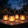 Solar Lanterns Outdoor Waterproof 4-Pack, 2nd Gen Flickering Flame Effect