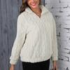 HNXC Autumn and Winter Thickened Plush Linen Patterned Embossed Pullover Sweater