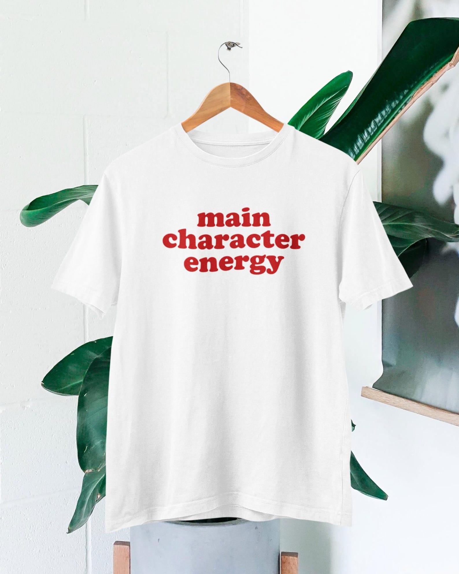 Main Character Energy T-shirt – Y2K Graphic Print, 100% Cotton Tee M