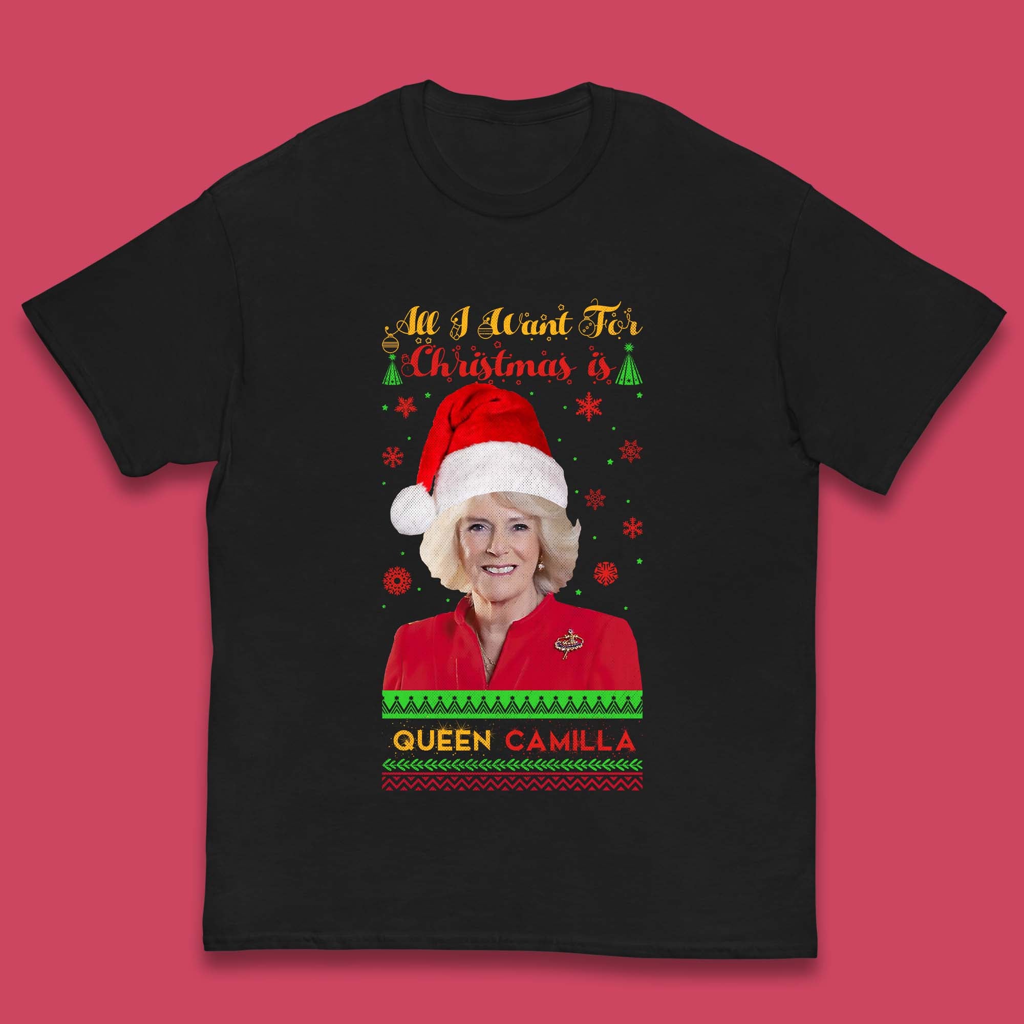 Queen Camilla Christmas Kids T-Shirt 110