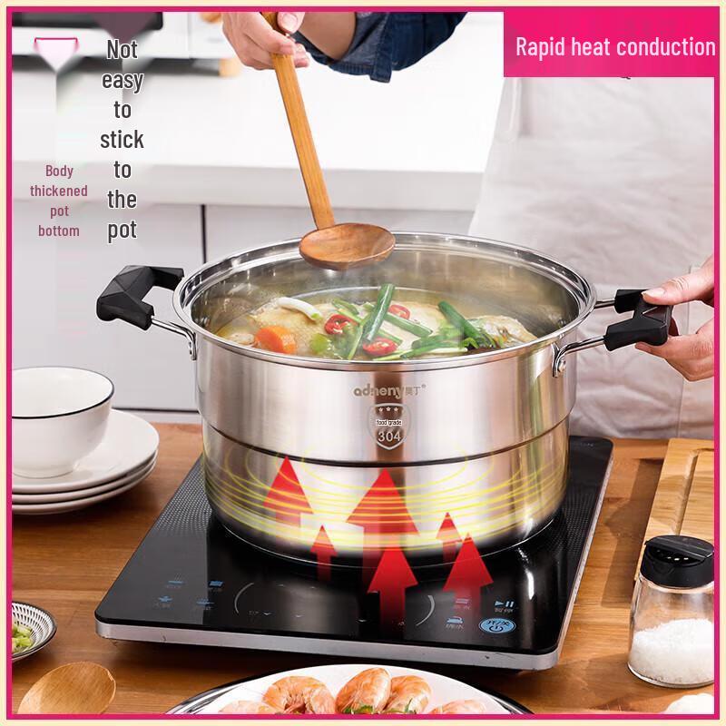 Adneny Universal 3-Layer Stainless Steel Steamer Pot