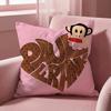 Cartoon P-Paul Frank Monkey Cushion Cover Multi-Scene Pillow Cover for Home & Car - Reversible, Soft & Durable for Daily Use