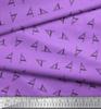 Soimoi Purple Japan Crepe Satin Fabric set square & scale Hardware Printed Fabric 1 metre 42 Inch
