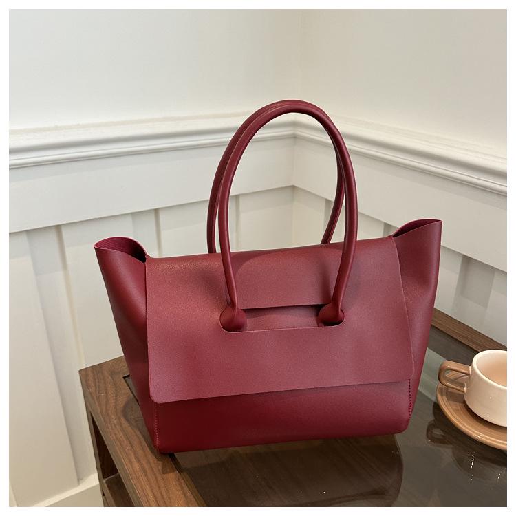 Korean Style 2024 Women's Large Capacity Textured Crossbody Handbag - Trendy Business Commute Tote