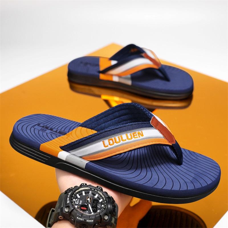 2024 Summer Brand Fashion Flip Flop Men High Quality Non-Slip Outdoor Beach Flip Flops Men Flat Casual Slippers Men