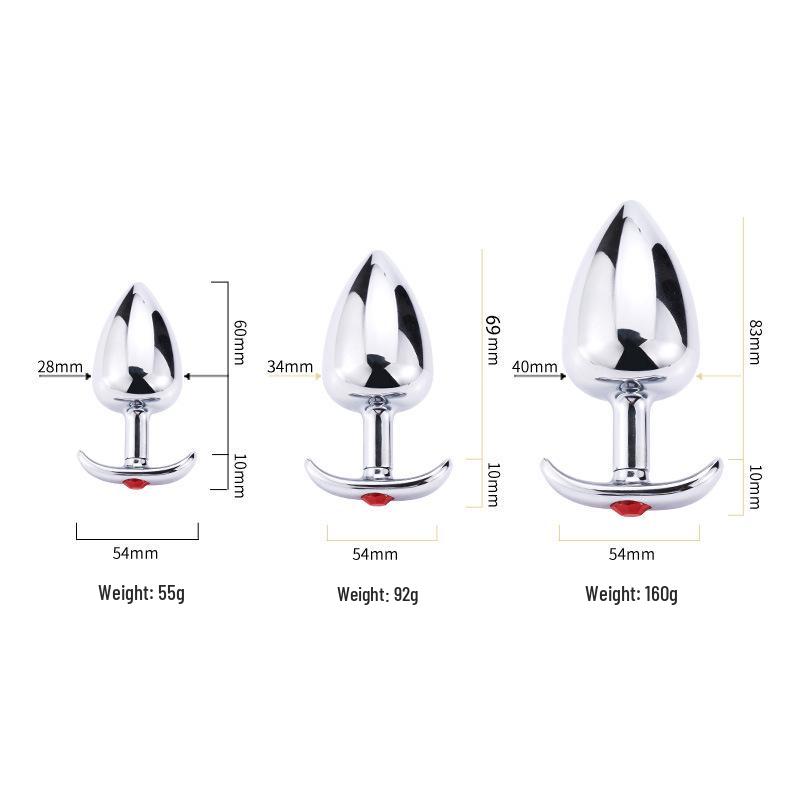 Metal G-Spot Butt Plug with Diamond Accents for Self-Pleasure