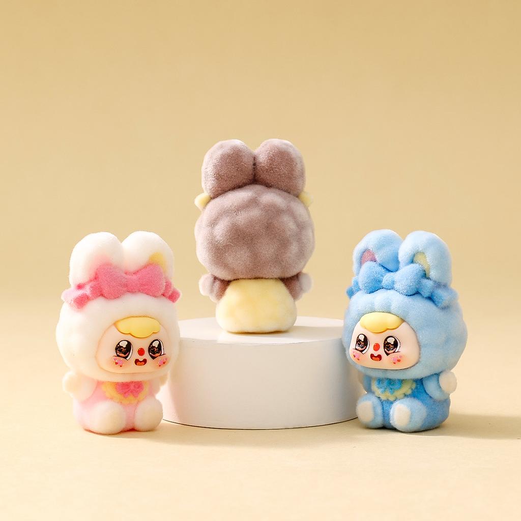 9pcs/Set Doubao Figure Toy Mini Butterfly Knot Rabbit Figurine Desktop Decoration Ornaments Toys Boys Girls Christmas Gifts