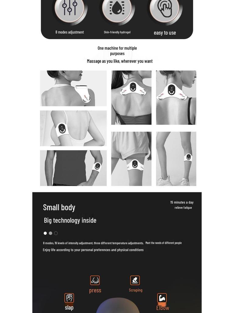 Cross-border EMS Automatic Double Pulse Waist Massage & Sculpting Device