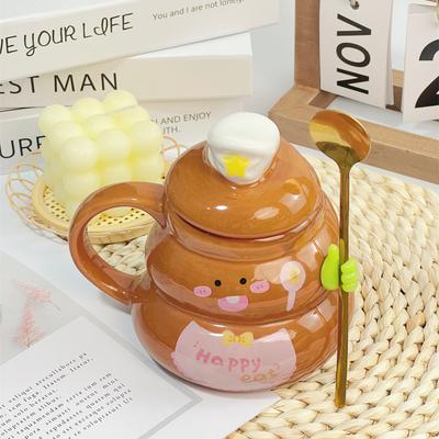Single item--Funny Chef Hat, Poo Mug, Household Cute High-value Creative Ceramic Cup, Birthday Gift