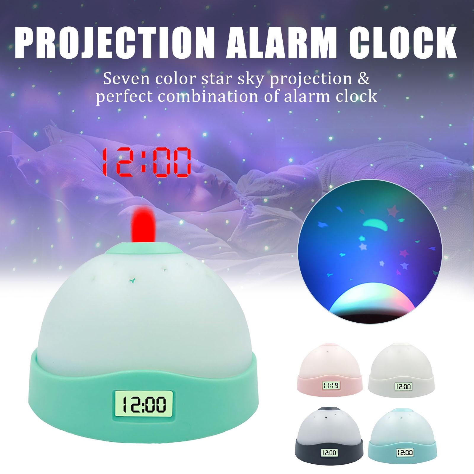 

Electronic Alarm Clock With Colorful Lights And Sky Projection Clock One Size чёрный