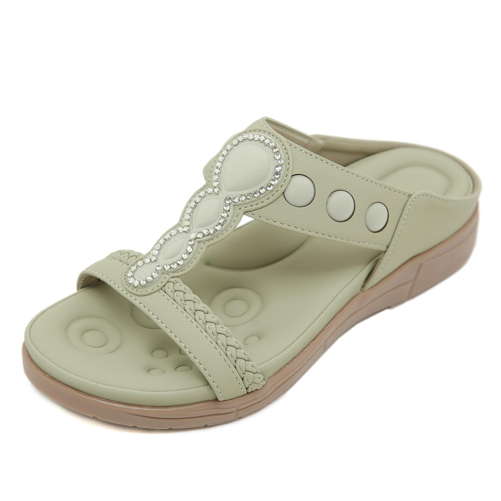 

Women S Sandals With Arch Support Comfortable Sandal Women Flip Flops Dressy Summer Walking Wedge Shoes Holiday Slippers 40 зелений