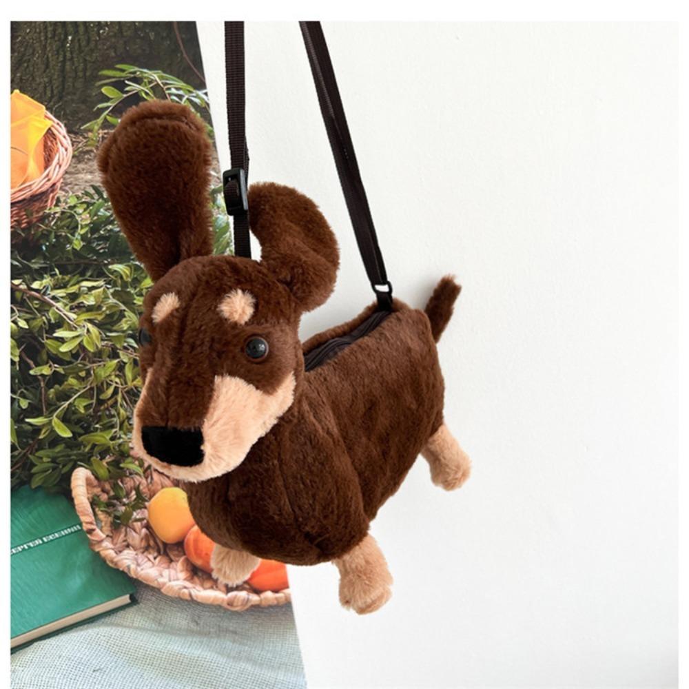 Puppy Crossbody Bag Plush Cartoon Bag Casual Shoulder Bag  Women