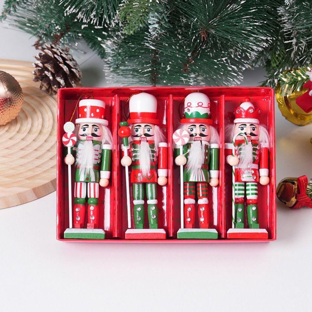 3/4/5Pcs Figurines Soldier Puppet Pendant Colorful Nutcracker Doll Nutcracker Puppet  Children Toys