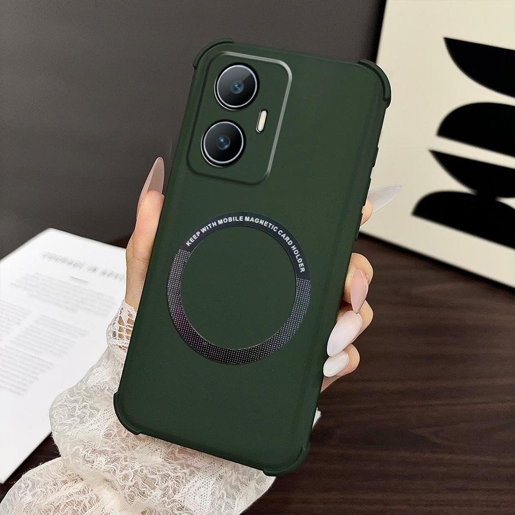 Case for realme C55 Skin-Feel Matte Magnetic Casing 4-Corner Airbag Shockproof Bumper Cover