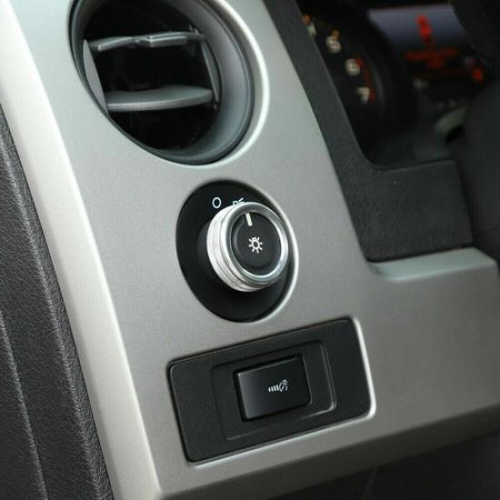 4pcs Headlight 4WD Switch Cover Control Knob Ring Trim Bezel for Ford F150 09-14