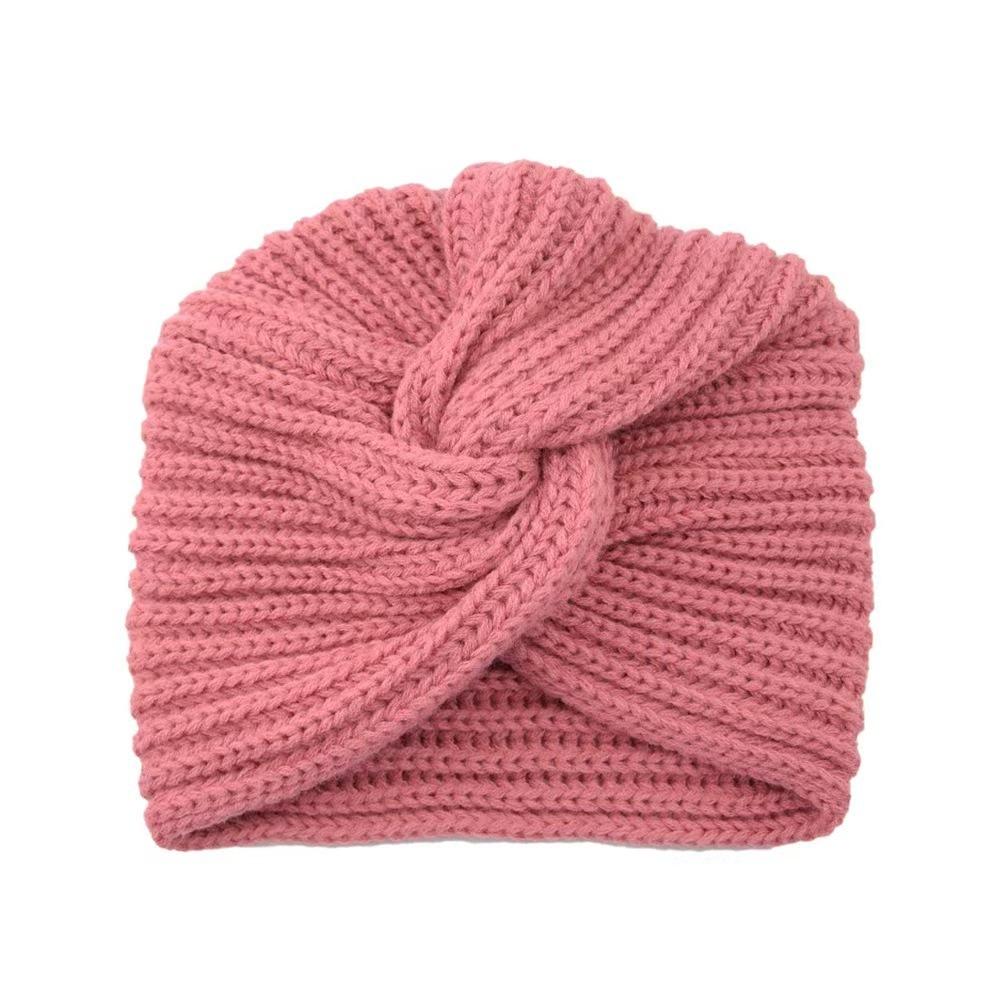 Warm Knitted Turban Hat Twist Women's Headwear Casual Wool Turban Cap  Autumn Winter