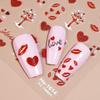 Redanco 5D Valentine's Day Fiery Red Lips Embossed Nail Stickers - He1616