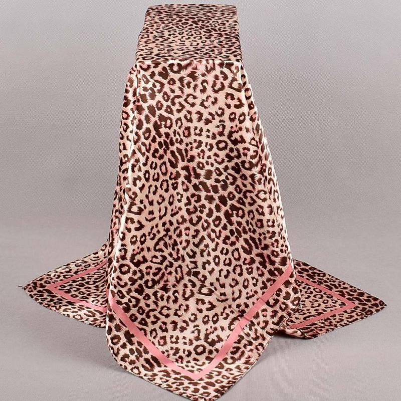 

90*90cm Hair Scarf Women Fashion Designer Beautiful Flowers Foulard Soft Satin Shawl Kerchief Square Silk Scarfs Neck Headscarf 90x90cm рожевий