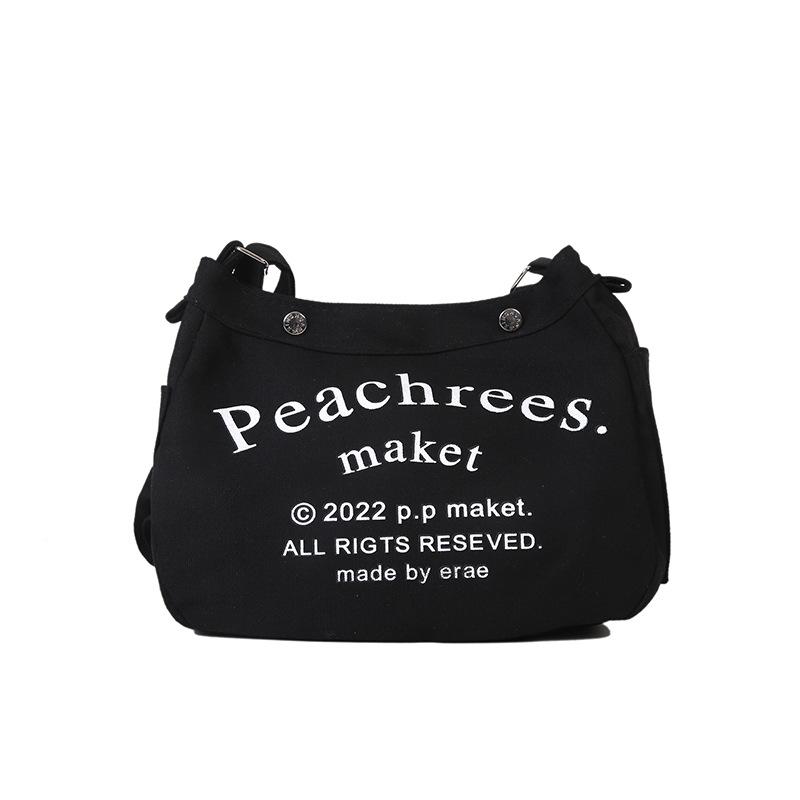 Large Capacity Leisure Bag Canvas Bag 2025 This Year Popular Campus Make-up One Shoulder Messenger Bag Spring and Summer Fashion Women