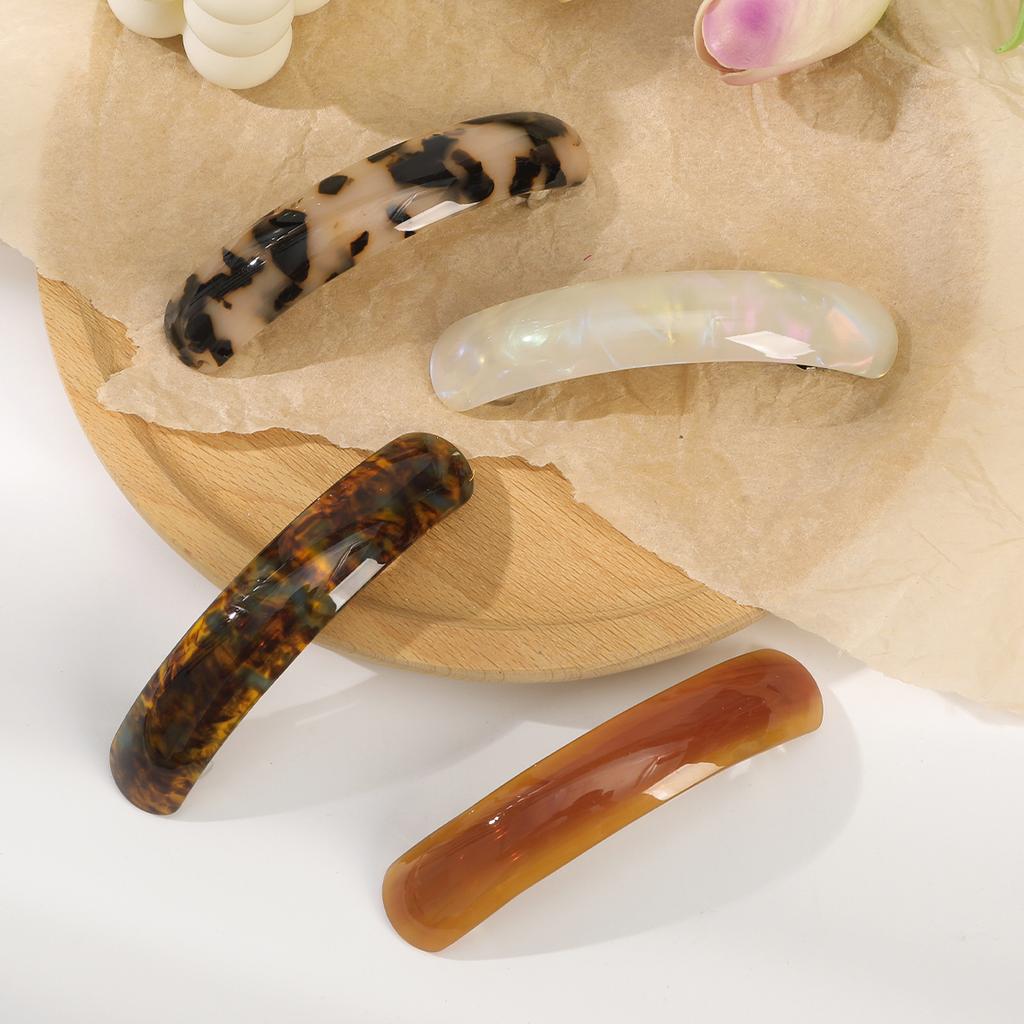 AWAYTR Vintage  Amber Leopard Duckbill Hairpin Plastic Hair Clips Valentine Headwear Girl Hair Accessories Festival Gift