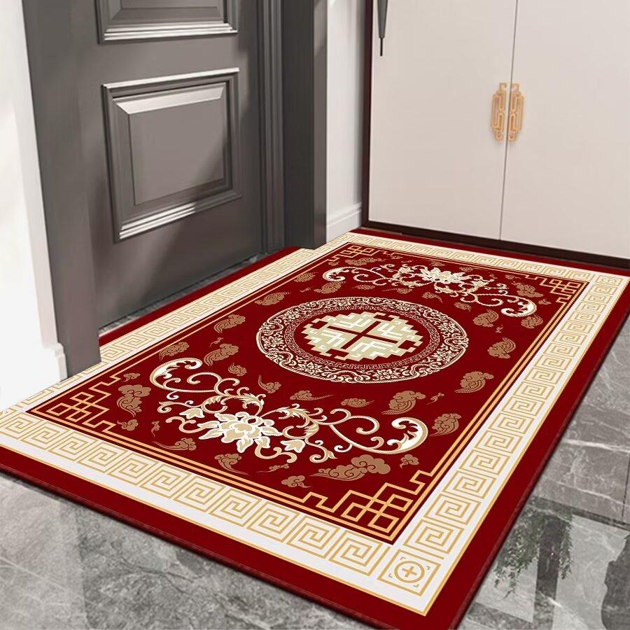 Chinese Style Stripe Red Carpet Living Room Sofa Bedroom Study Kitchen Entrance Door Mat Non-slip Light Luxury Home Decor Rug