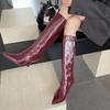 Fashion Sexy Pointy Toe Knee High Boots Women High Quality Leather High Heel Winter Boots for Women Side Zipper Designer Luxury Shoes