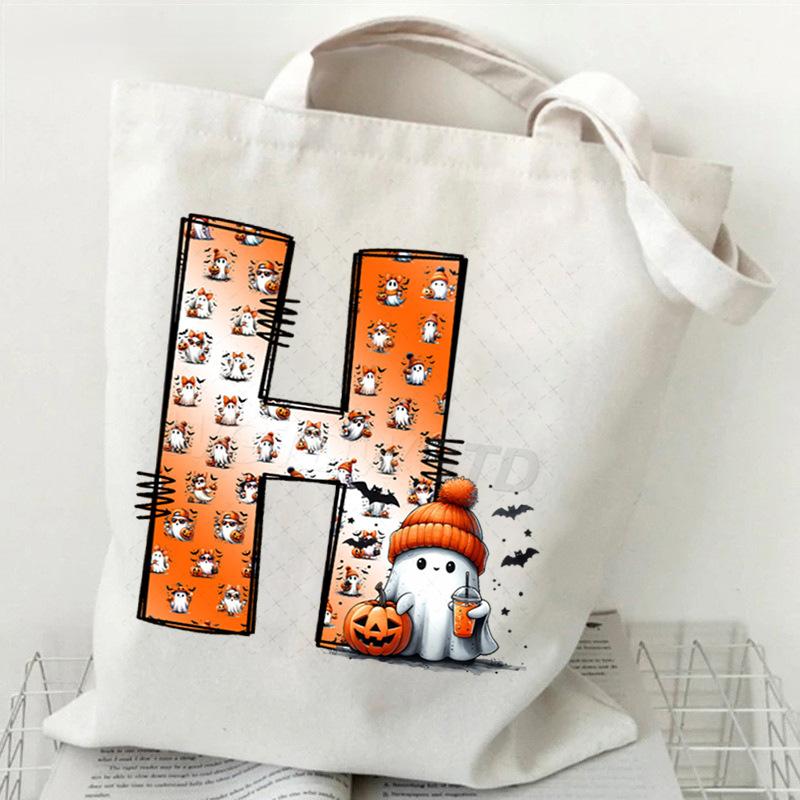 New Halloween 26 Letter Print Fashion Shoulder Bag Multi-function Portable Handbag Casual Versatile