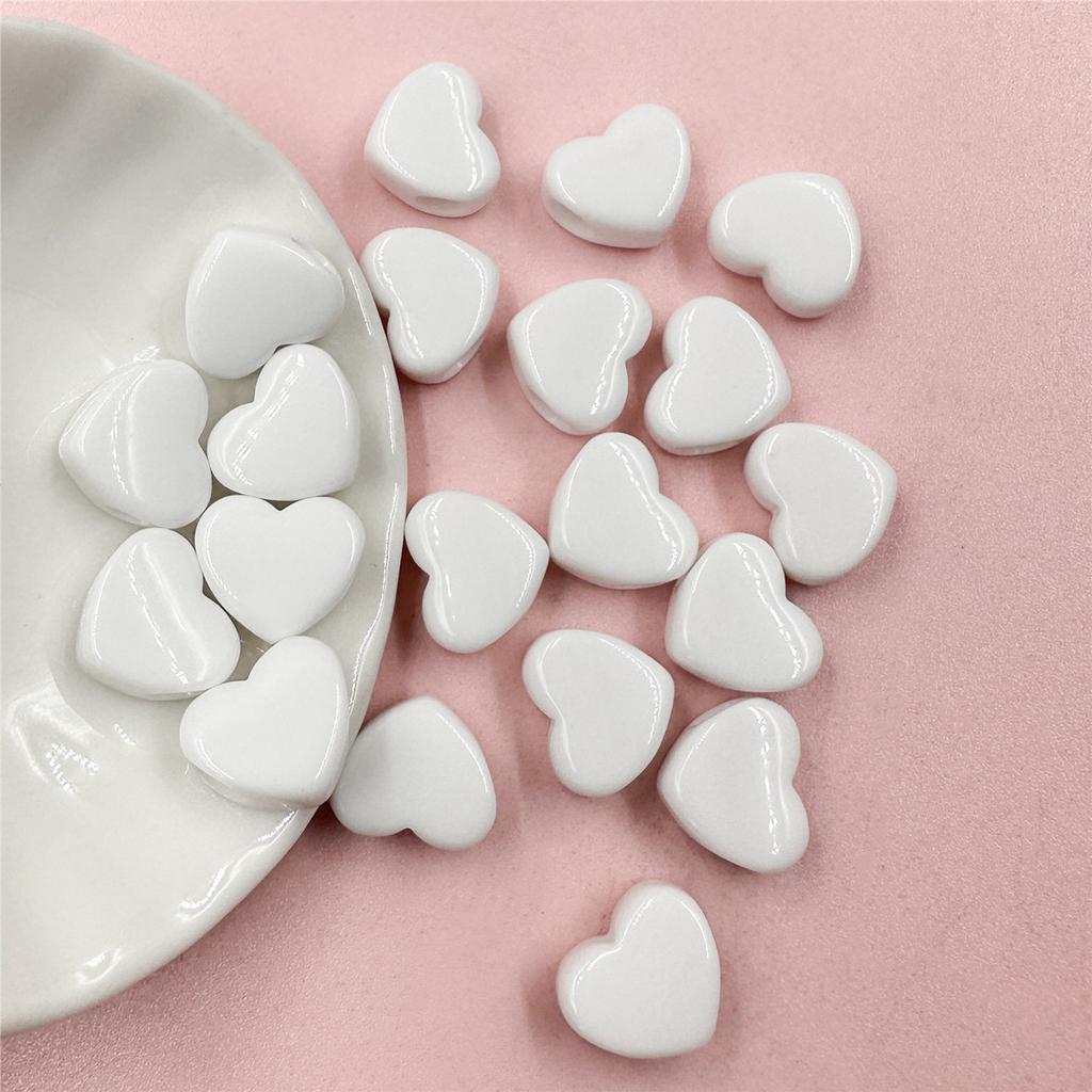 Home Party Supplies Faceted Pendants Acrylic Materials Bracelet Accessories 11.7*13.5mm 20pcs Loose Beads Heart Jewelry Making Macaron Color DIY