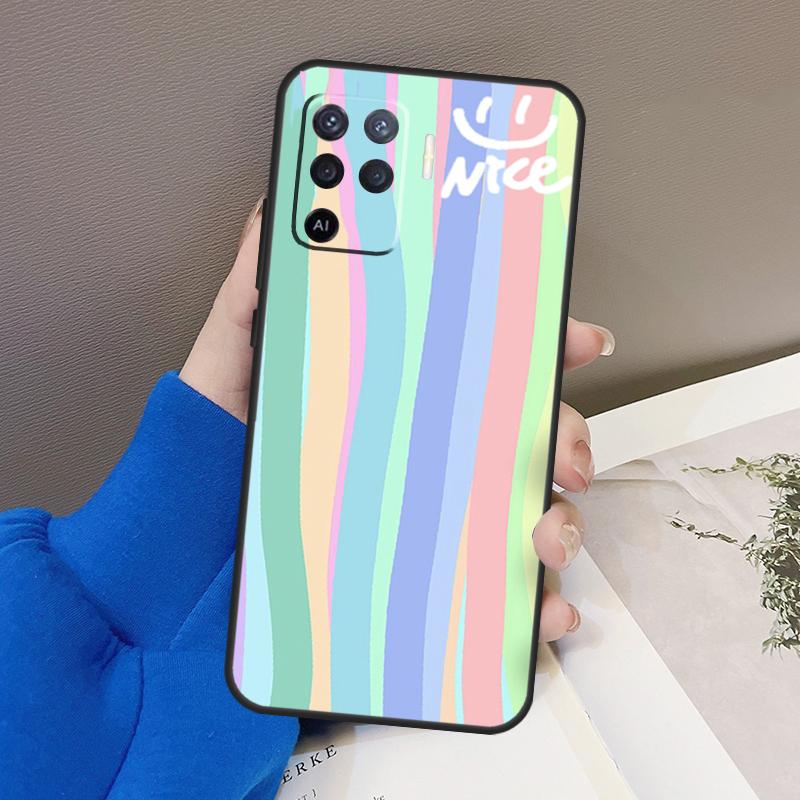 Rainbow Cute Cartoon Case For Oppo A94 A74 A54 A80 A60 A40 A18 A38 A58 A78 A98 A96 A76 A16 A15 A17 A57 A77 A5 Pro