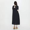 Lap Shirring Point Gingham Check Long Dress As2wo467