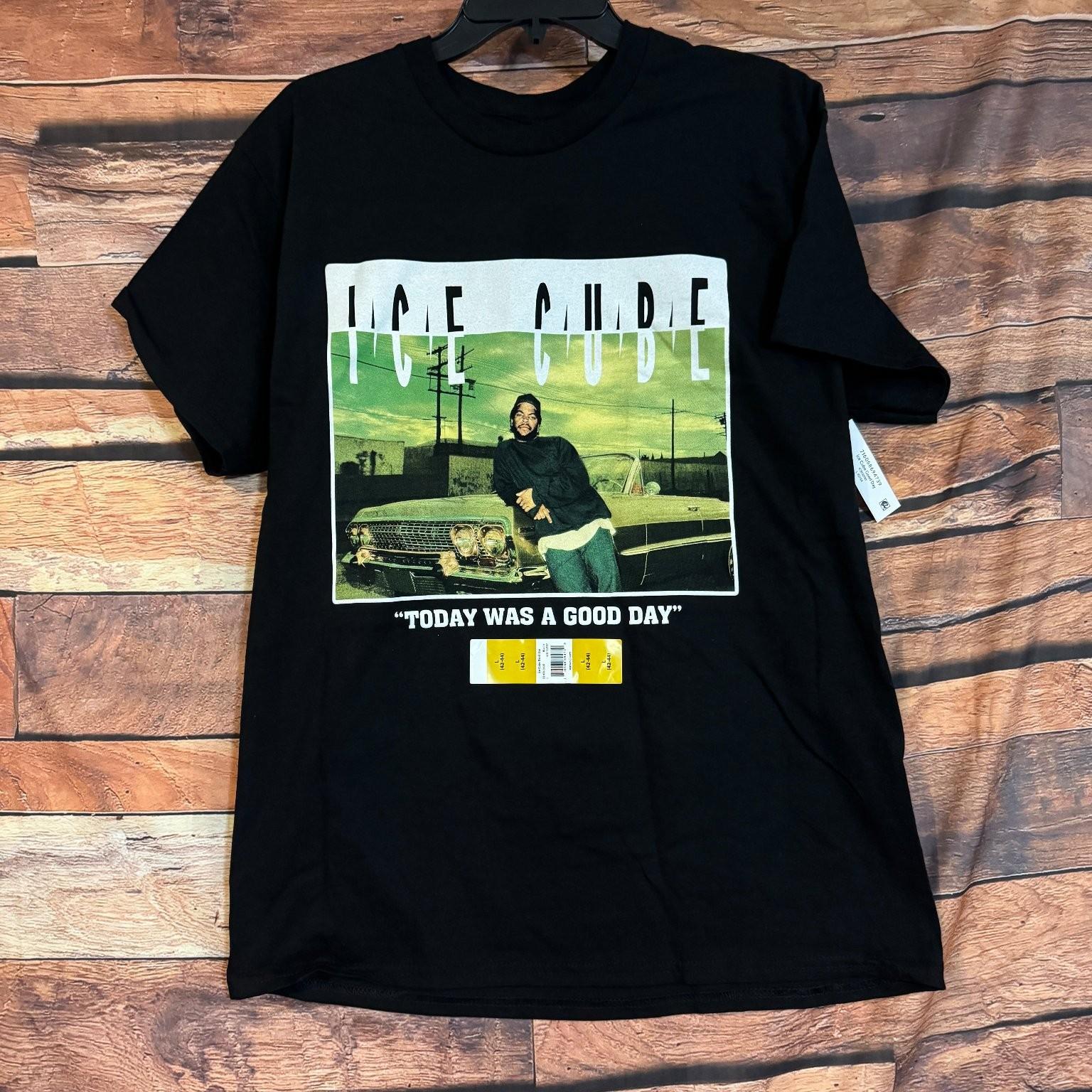 Ice Cube Men s Black Large 100% Cotton Today Was A Good Day Graphic Unisex T-Shirt S