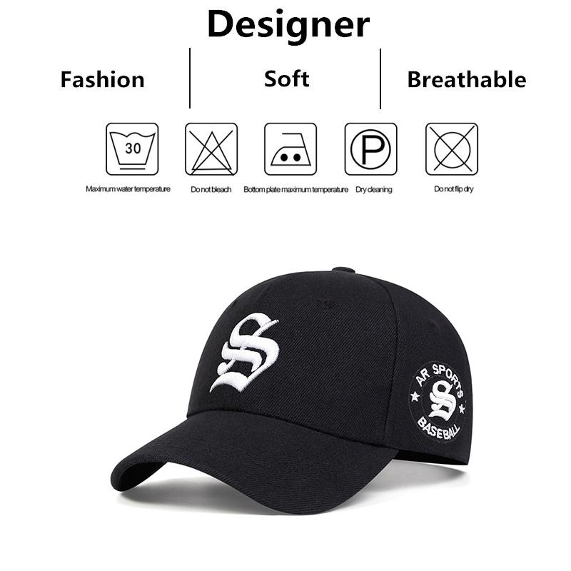 Damen Gotisch S Buchstaben Print Stickerei Seite Ar Sport Baseballkappen Frühling Herbst Outdoor-Nutzung Verstellbar Lässige Hüte Sonnenschutzmütze Für Männer Und