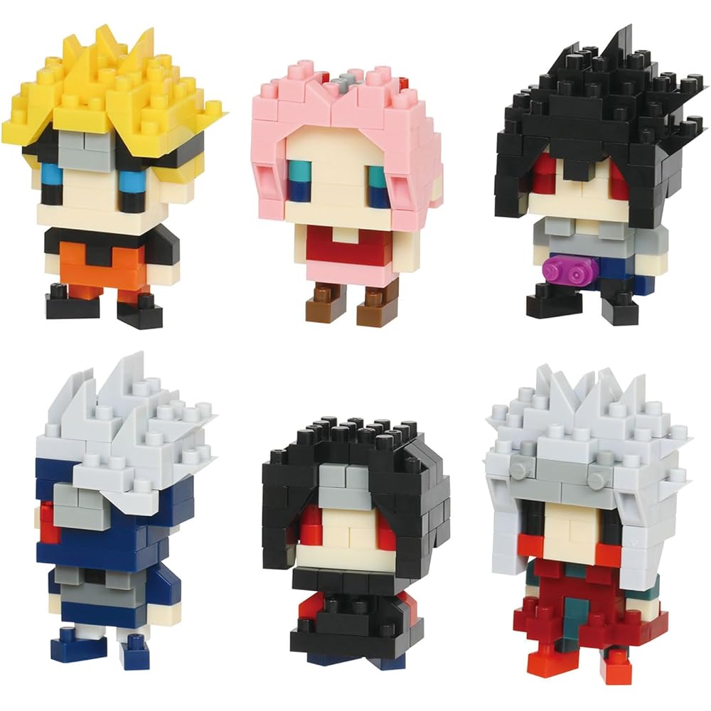 Kawada Nano Block Mini Nano Naruto Shippuden Box Set 6 Pieces Collectible Building Toys