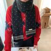 Korean Style Ladies Wool Scarf Retro Winter Scarf Versatile Knitted Scarf
