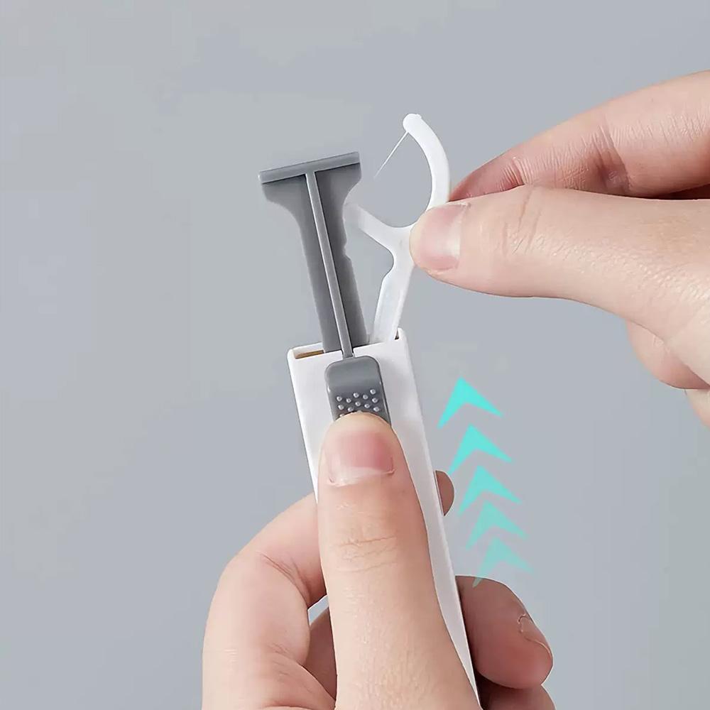 1 Piece - Automatic Pop-up Dental Floss Box - Mini and Convenient Refillable - Interdental Cleaning Tool - Essential for Travel