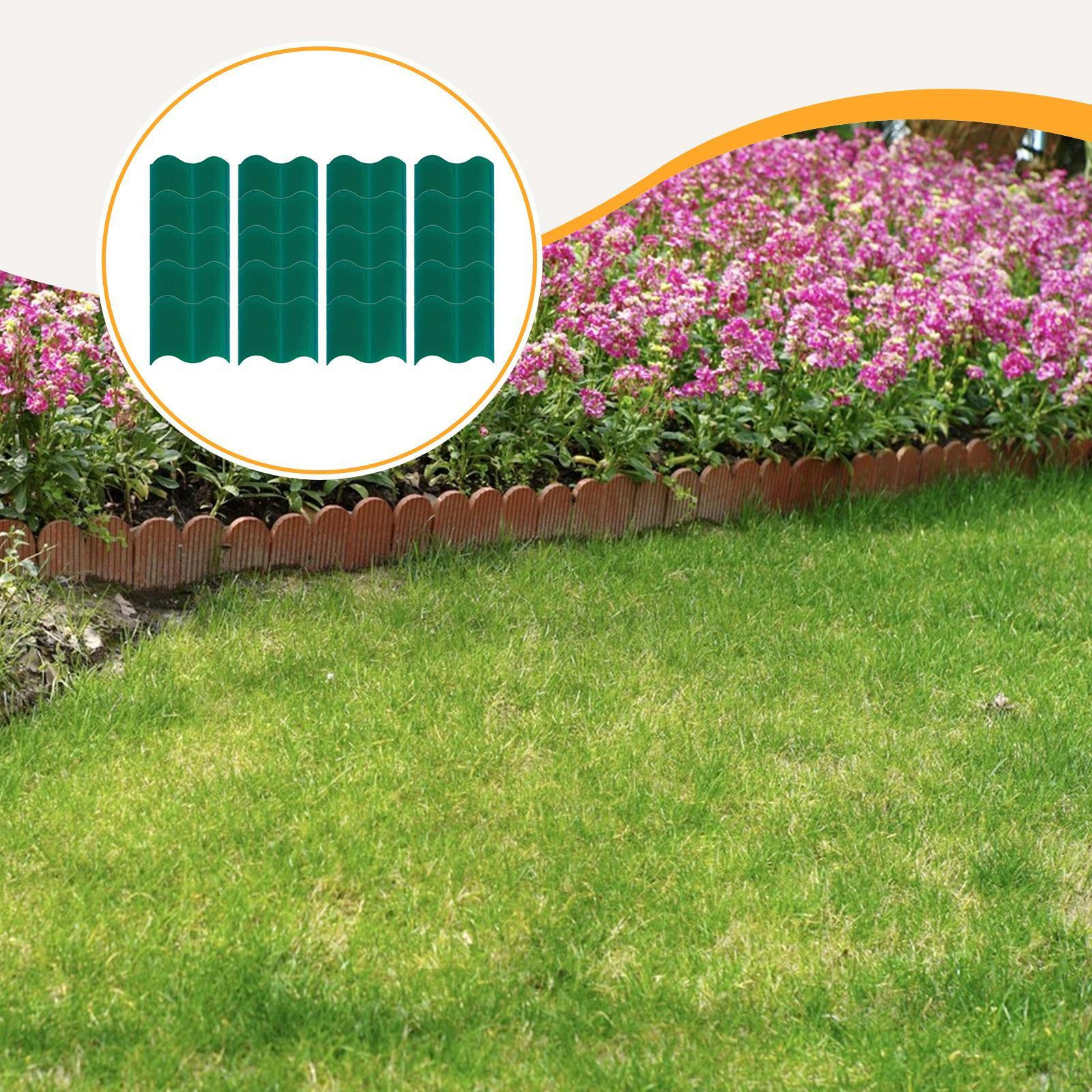

20 Pieces DIY Landscaping Garden Border Driveway Lawn Plant Protection Fence Flower Bed зелений