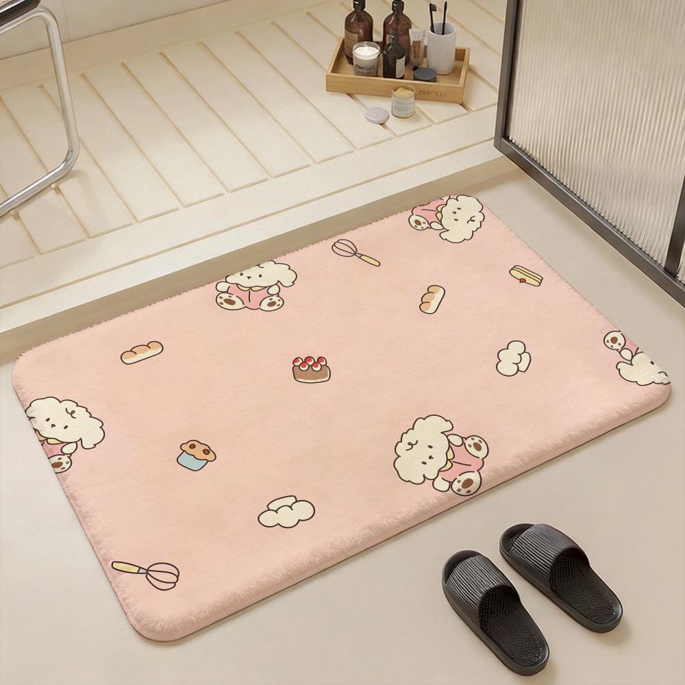 Animal A Bear Floor Mat Eco Flannel Doormat Non Slip Odorless Indoor Floor Rug Soft Short Plush Home Mat
