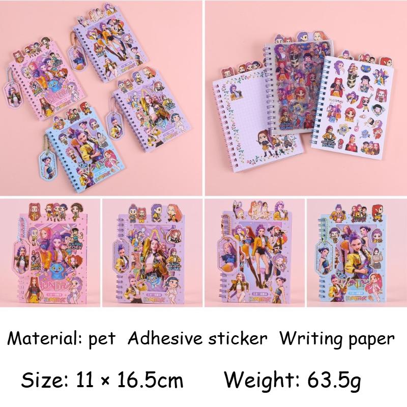 K-POP Demon Hunters 3-in-1 Coil Notebook Stickers DIY Journal Material Phone Case Decor Stickers Stationery Gift for Fans