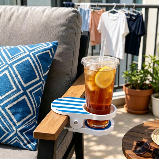 Clip-On Drink Holder for Beach Chair, Camping Chair Drinking Cup Holder, Universal Water Bottle Clip for Coffee Mug Soda Can