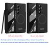 Magnetic Matte PC Hinge Protection Full Body Hard Pen Slot Case & Pen for Samsung Galaxy Z Fold7 / Z Fold6 5 With Tempered Glass