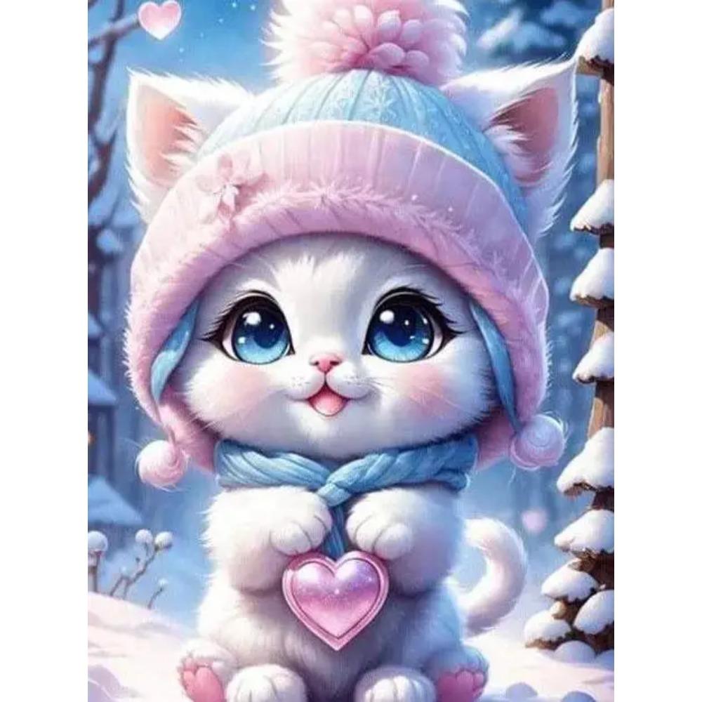 Pittura diamante a cerchio completo fai da te punto croce 3D Gatto Farfalla decorazione casa arte pittura diamante stella pittura diamante 5d