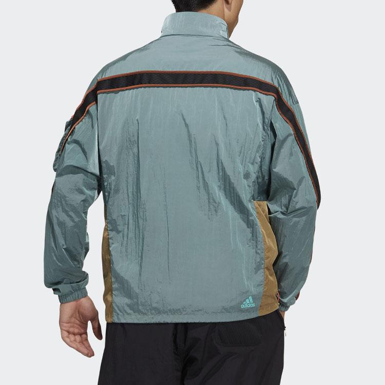 Adidas Sports Stand Collar Half-Zip Jacket Green/Black/Orange Men's GP0845