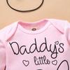 Newborn Infant  Valentine Print Romper Bodysuit+Leopard Print Pants Set