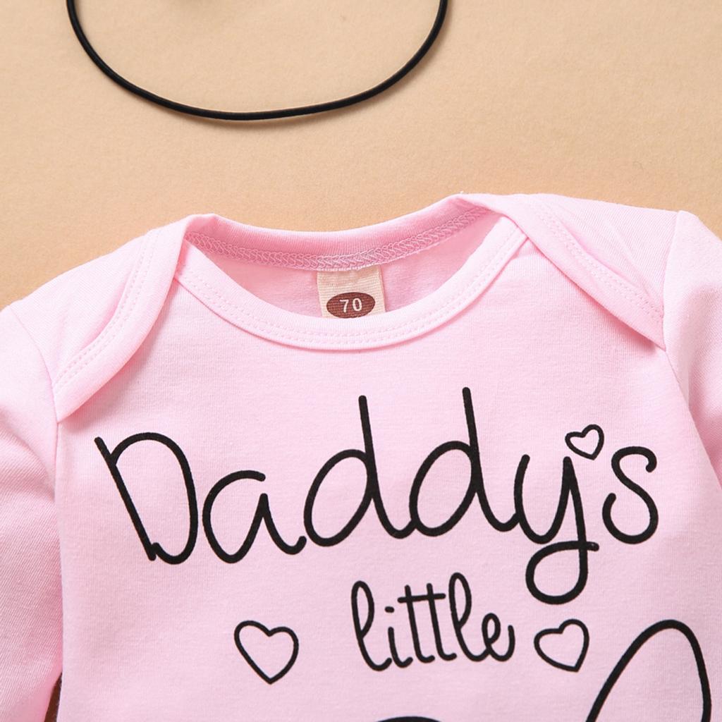 Newborn Infant  Valentine Print Romper Bodysuit+Leopard Print Pants Set