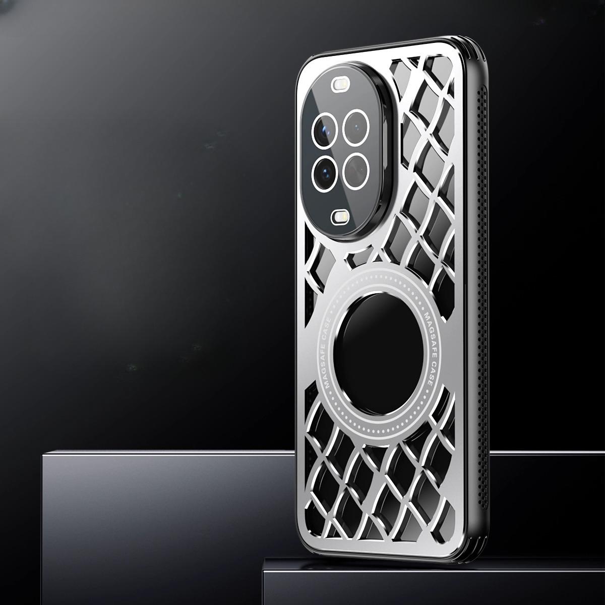 

Алюминиевый сплав Рассеивание тепла Магнитный чехол-кольцо Для Huawei nova 14 Ultra 14Pro Беспроводная зарядка Magsafe Противоударный чехол Huawei nova 14 серебряный