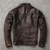 PU Leather Leather Jacket Men's Leather Retro Old Stand-up Collar Locomotive Leather Jacket Fashion Coat