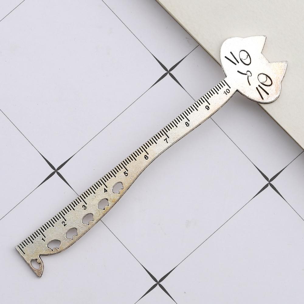 1 Stück Niedlich Kawaii Retro Vintage Metall Katze Spitze Lineal Lesezeichen Schulbürobedarf Schreibwaren Ellen Brook Geschenk Nähen Zeichnen