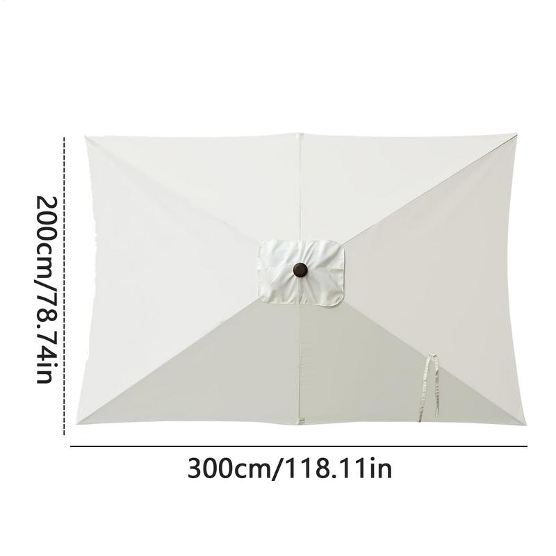 2x3m Rectangular Patio Umbrella Cloth Replacement Canopy Summer UV Protection Cantilever Parasol Top For Outdoor Deck Backyard