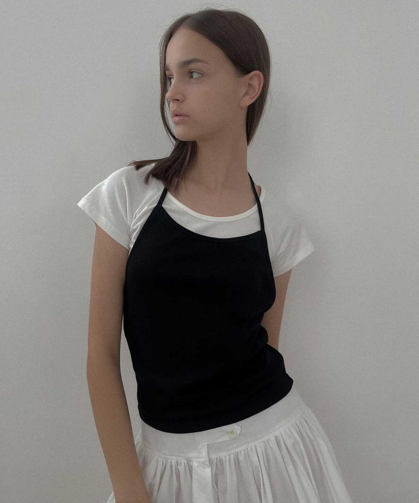 STUDIO SALT Jessie Layered Halter Top_Black